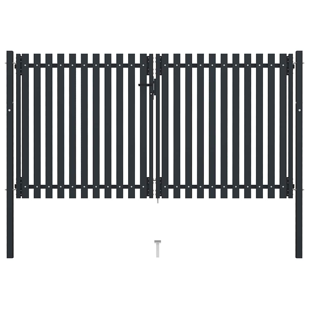 vidaXL Brama ogrodzeniowa Double Door Fence Fur Steel 300x175 cm Antracyt