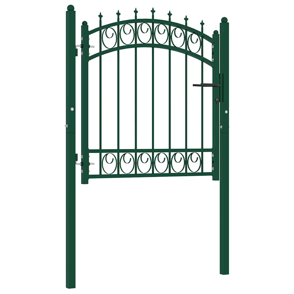 vidaXL Brama ogrodzeniowa EMMEN z kolcami stalowa 103x97 cm zielona