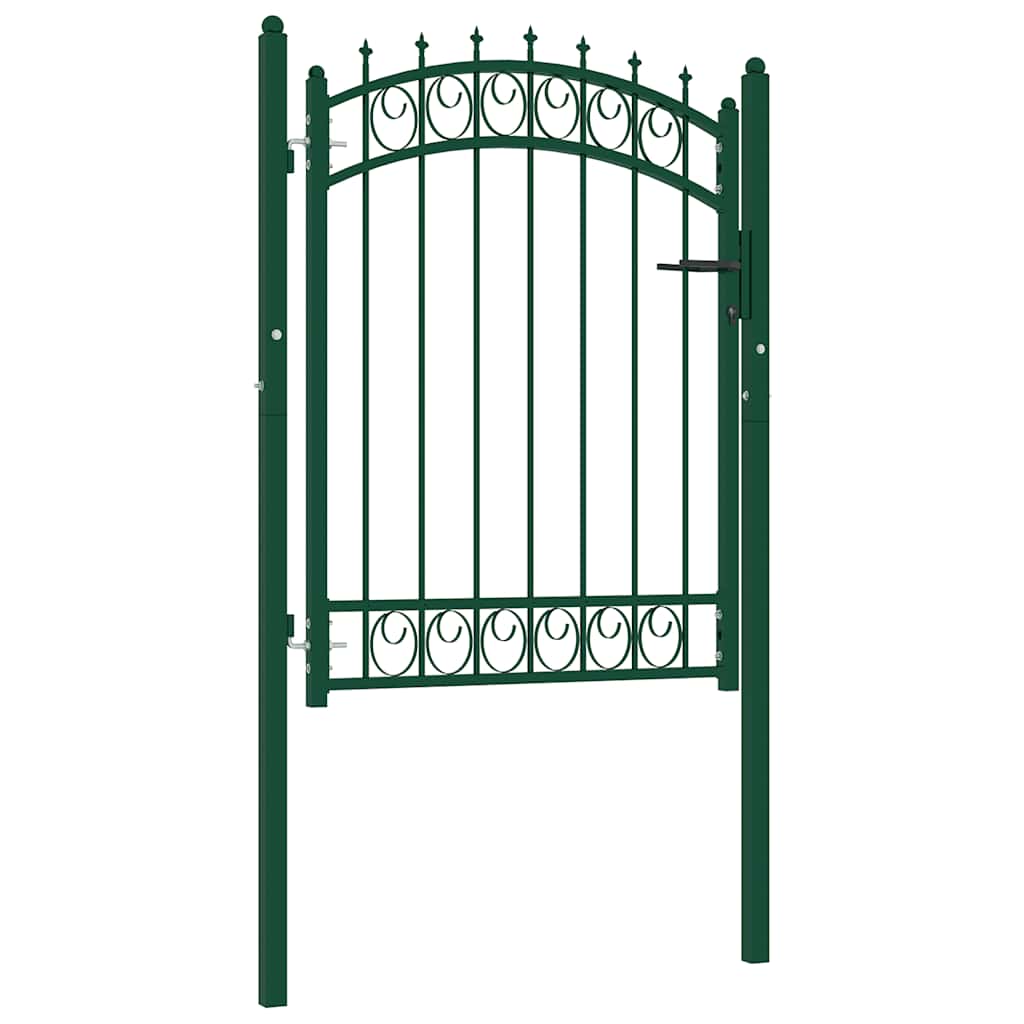 vidaXL Brama ogrodzeniowa EMMEN z kolcami stalowa 103x109,5 cm zielona