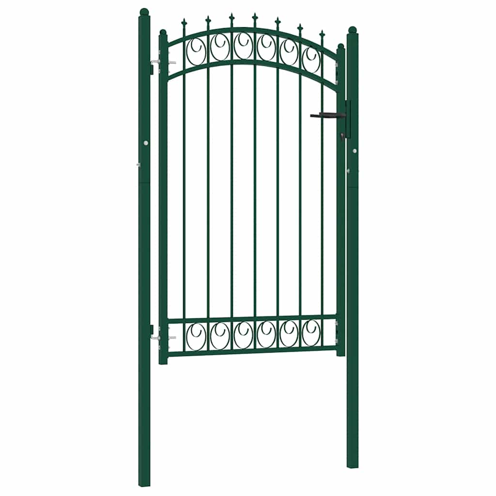 vidaXL Brama ogrodzeniowa EMMEN z kolcami stalowa 103x117 cm zielona