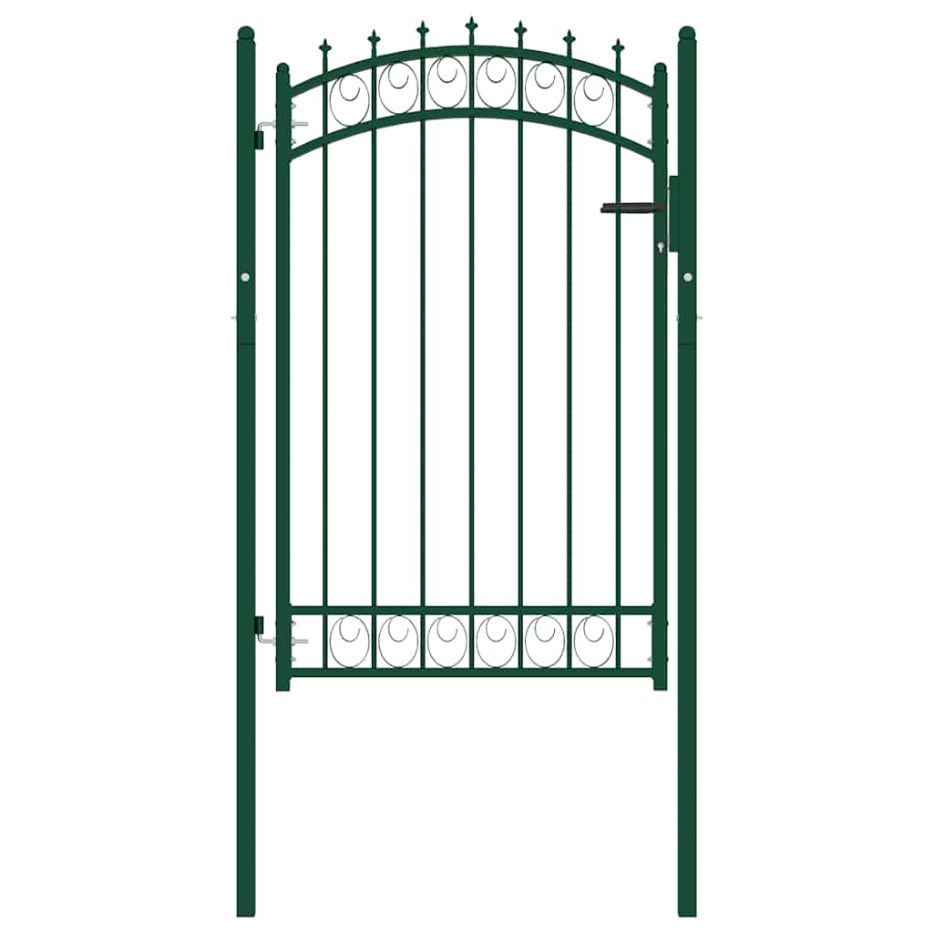 vidaXL Brama ogrodzeniowa EMMEN z kolcami stalowa 103x117 cm zielona