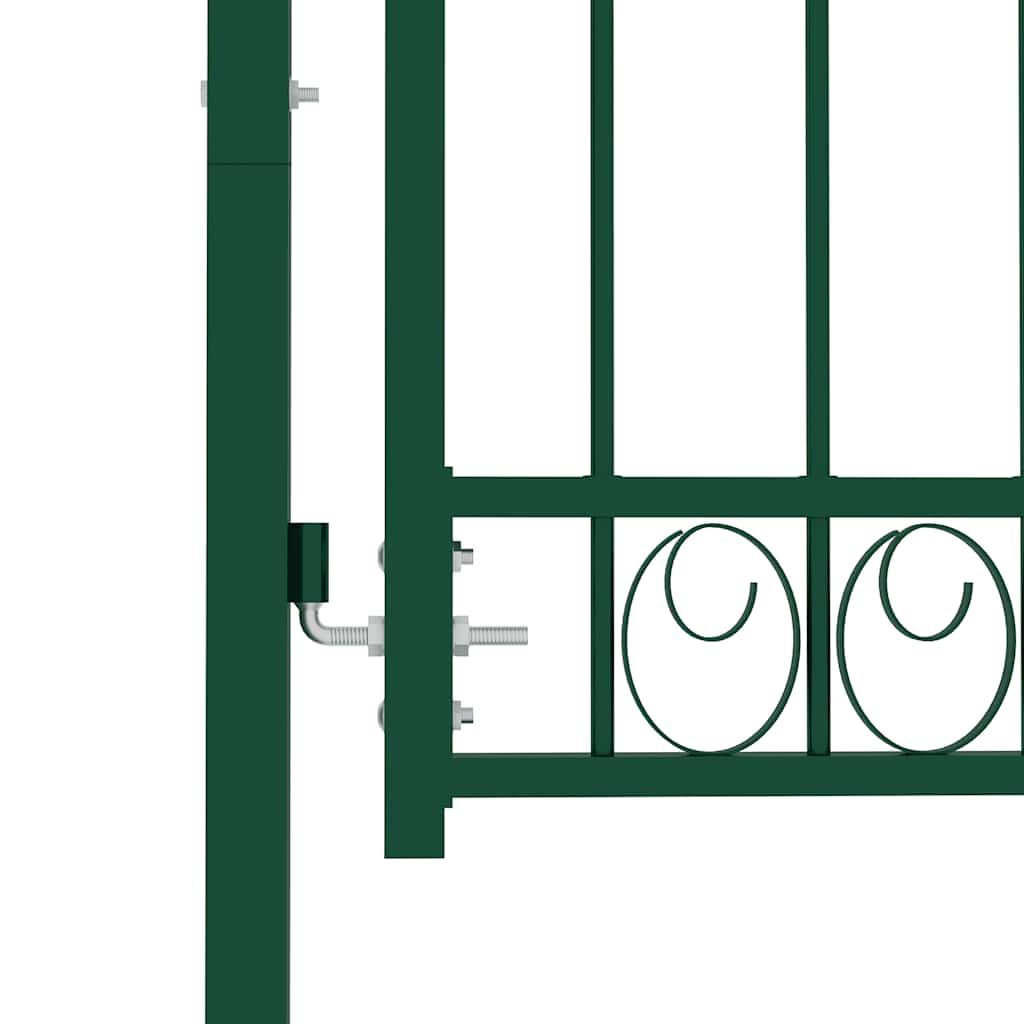 vidaXL Brama ogrodzeniowa EMMEN z kolcami stalowa 103x117 cm zielona