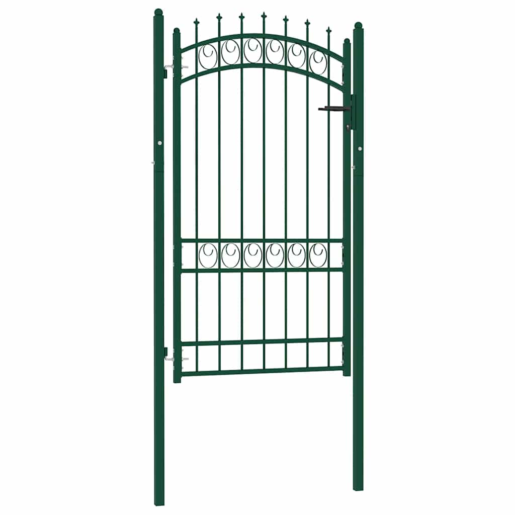 vidaXL Brama ogrodzeniowa EMMEN z kolcami stalowa 103x134,5 cm zielona