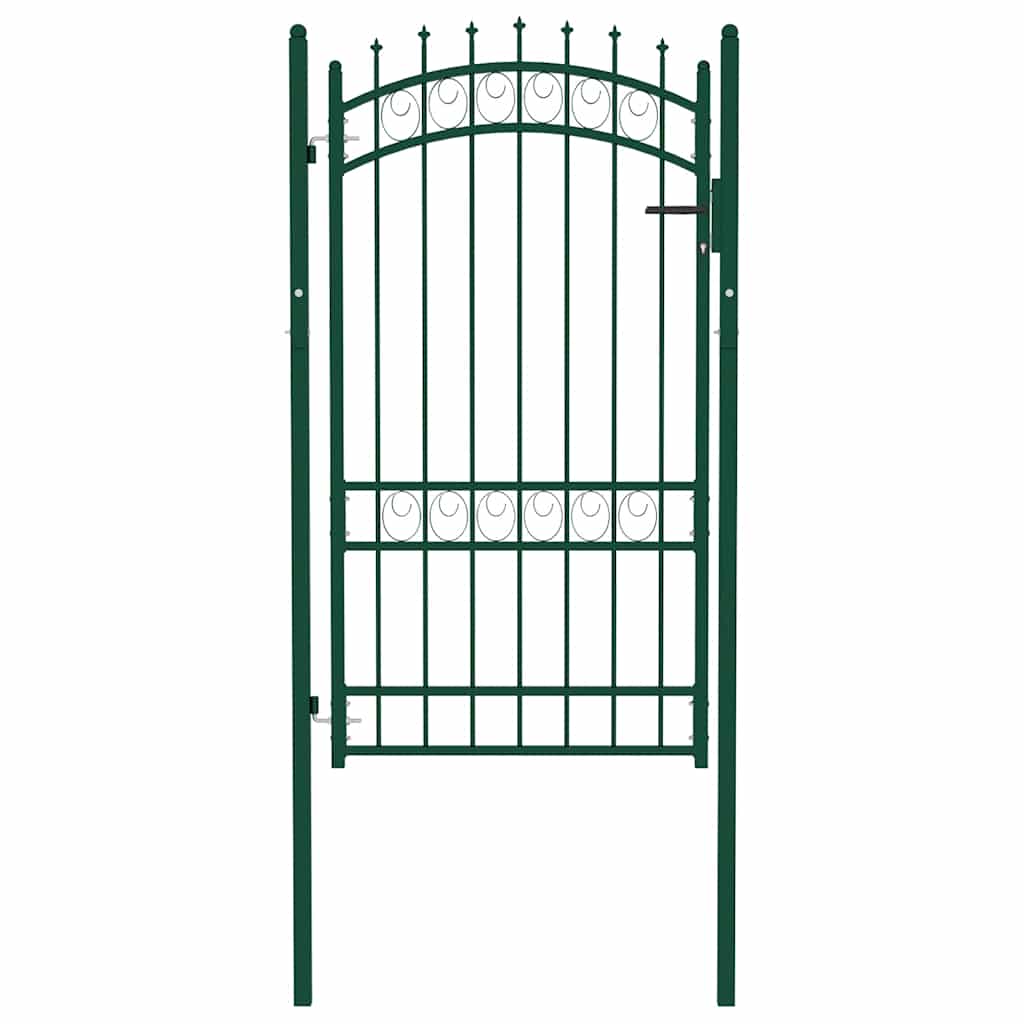 vidaXL Brama ogrodzeniowa EMMEN z kolcami stalowa 103x134,5 cm zielona