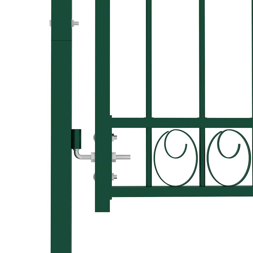 vidaXL Brama ogrodzeniowa EMMEN z kolcami stalowa 103x134,5 cm zielona
