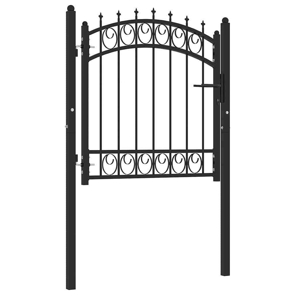 vidaXL Brama ogrodzeniowa EMMEN z kolcami stalowa 103x97 cm czarna