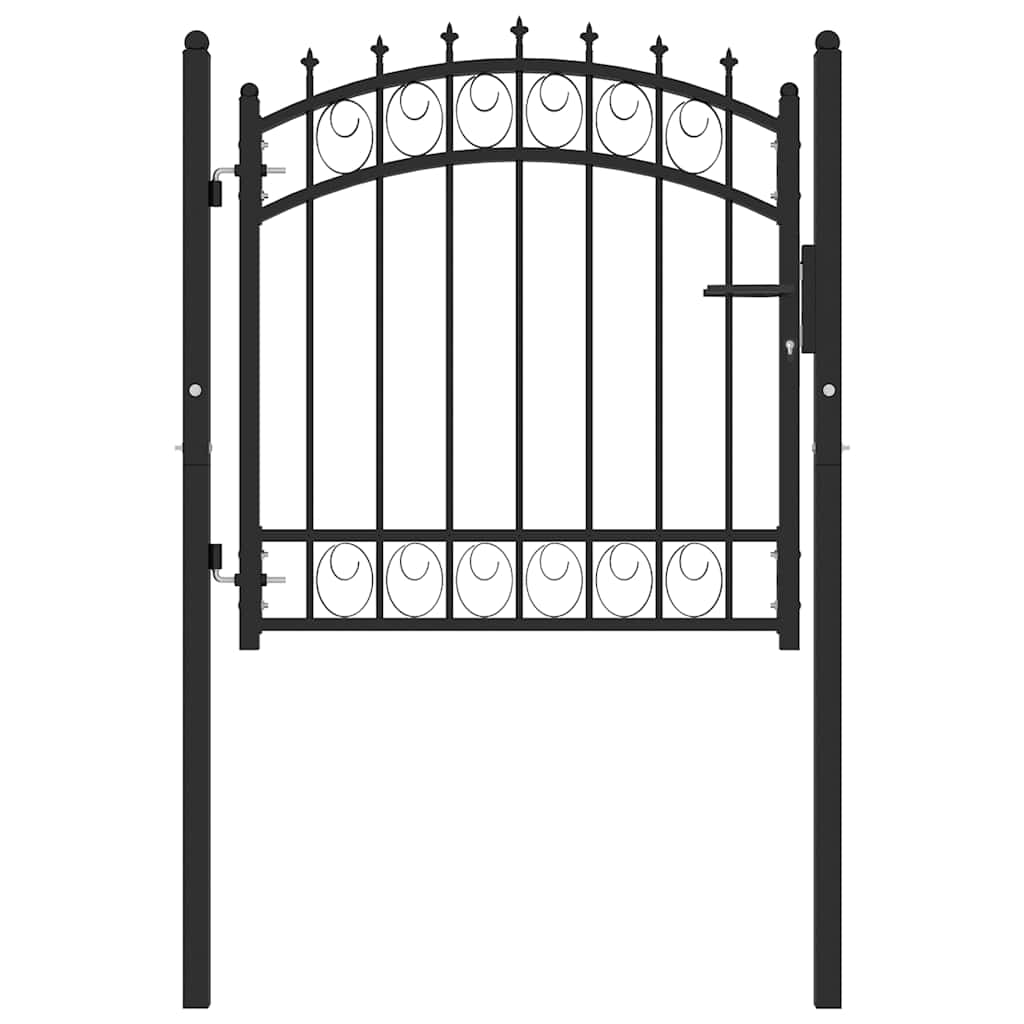 vidaXL Brama ogrodzeniowa EMMEN z kolcami stalowa 103x97 cm czarna
