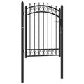 vidaXL Brama ogrodzeniowa EMMEN z kolcami stalowa 103x109,5 cm czarna