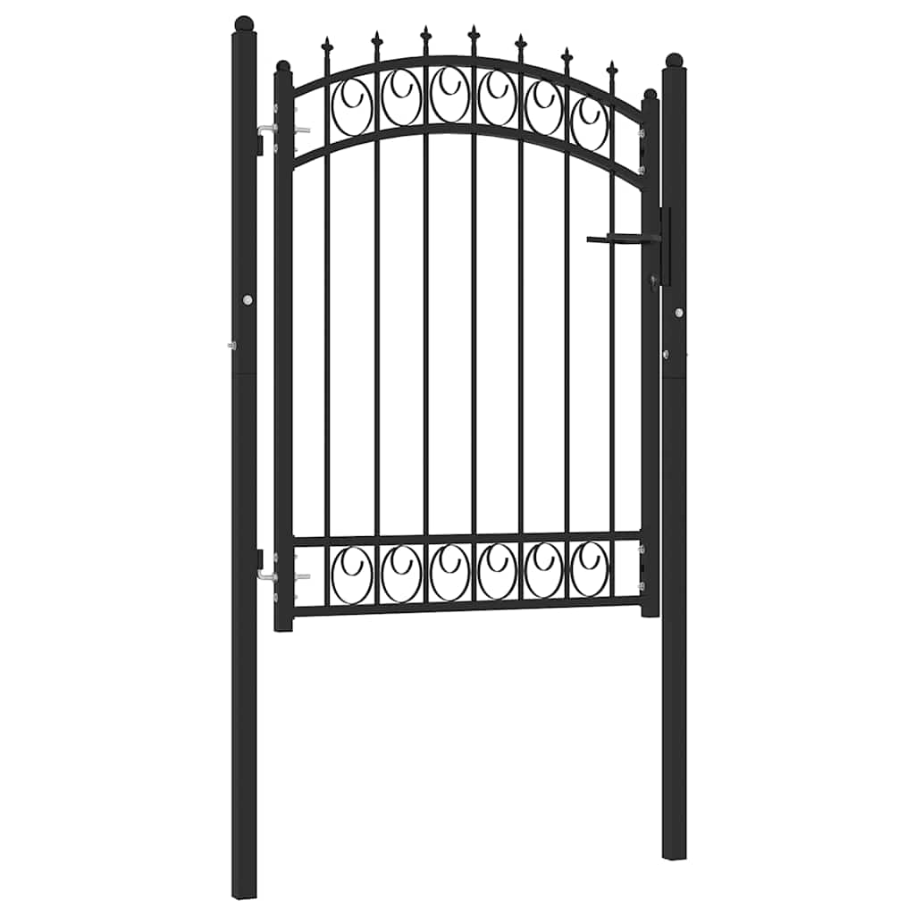 vidaXL Brama ogrodzeniowa EMMEN z kolcami stalowa 103x109,5 cm czarna