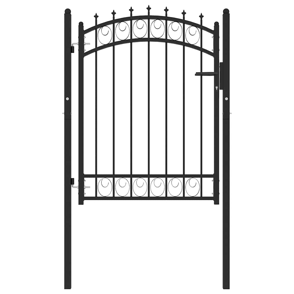 vidaXL Brama ogrodzeniowa EMMEN z kolcami stalowa 103x109,5 cm czarna
