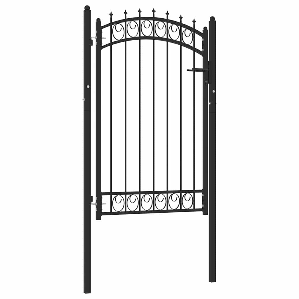 vidaXL Brama ogrodzeniowa EMMEN z kolcami stalowa 103x117 cm czarna