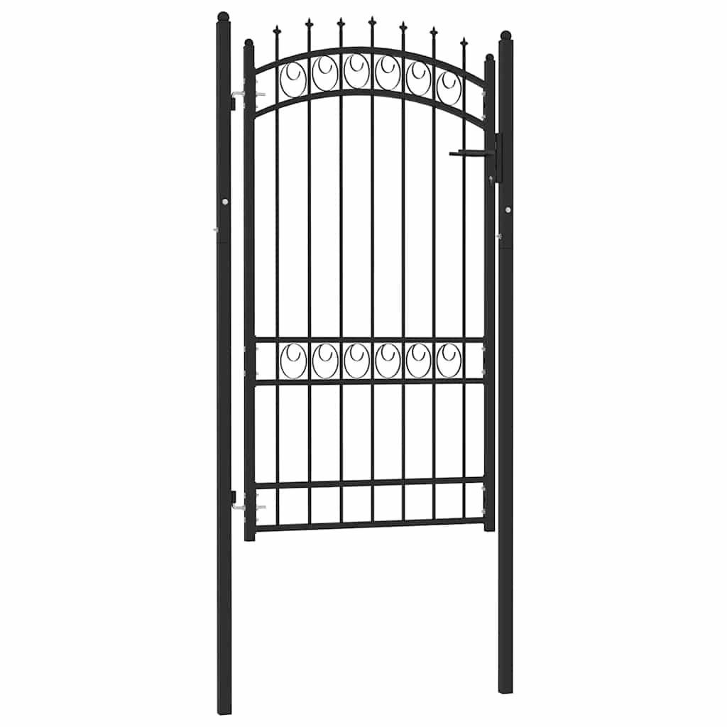 vidaXL Brama ogrodzeniowa EMMEN z kolcami stalowa 103x134,5 cm czarna