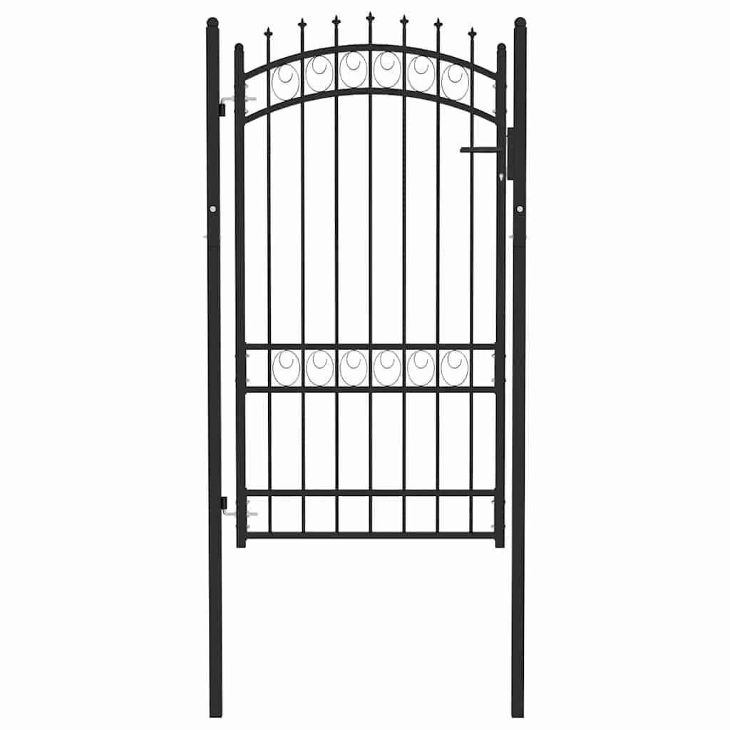 vidaXL Brama ogrodzeniowa EMMEN z kolcami stalowa 103x134,5 cm czarna