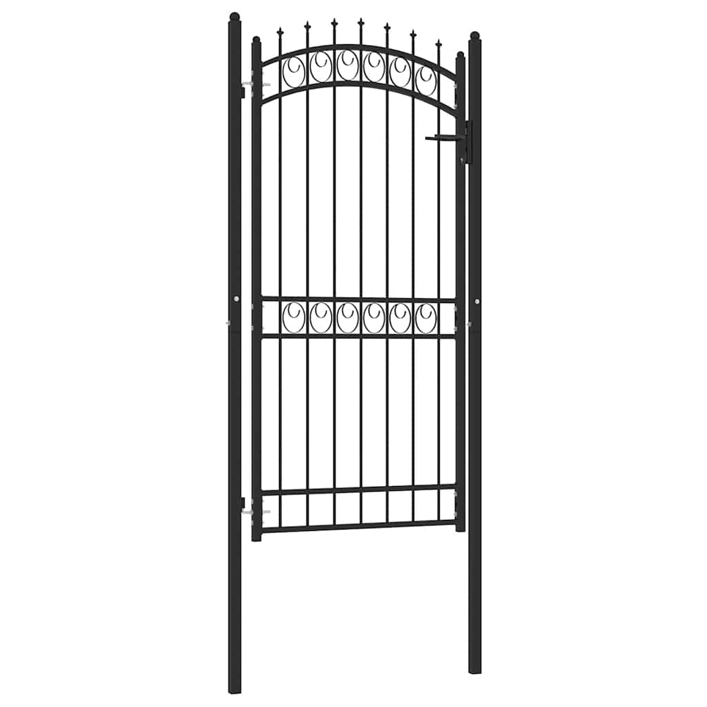 vidaXL Brama ogrodzeniowa EMMEN z kolcami stalowa 103x147 cm czarna