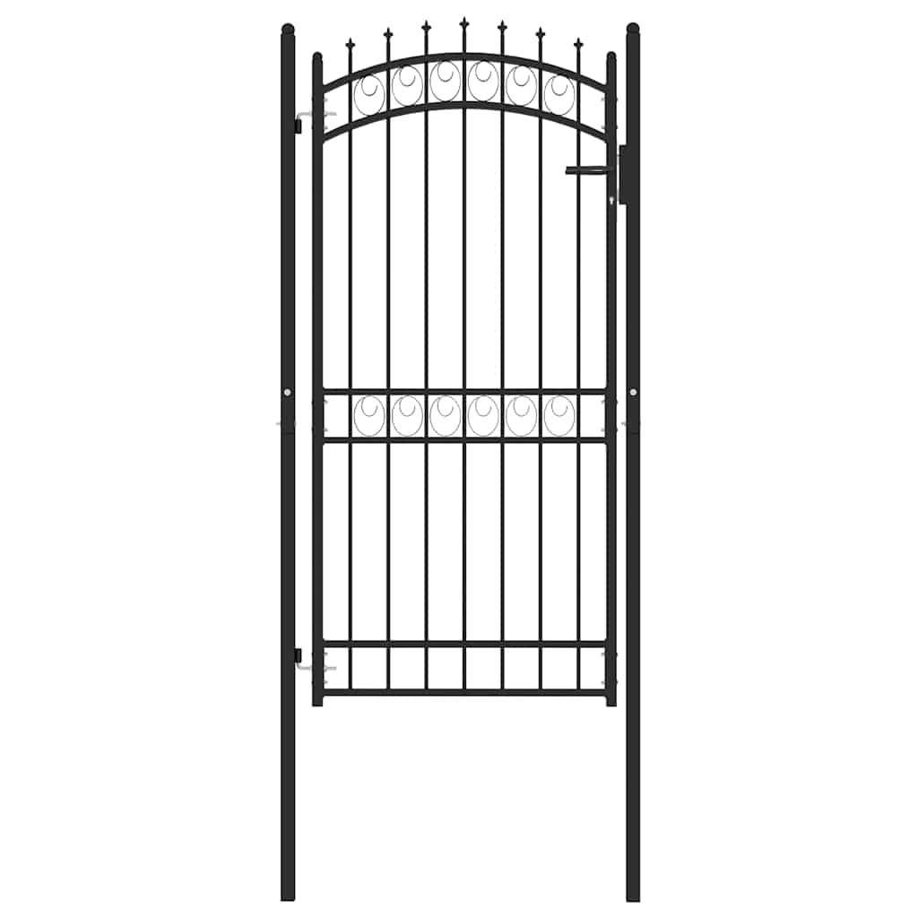 vidaXL Brama ogrodzeniowa EMMEN z kolcami stalowa 103x147 cm czarna