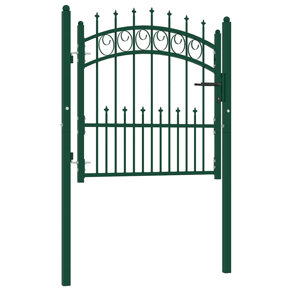 vidaXL Brama ogrodzeniowa EMMEN z kolcami stalowa 104x97 cm zielona