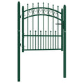 vidaXL Brama ogrodzeniowa EMMEN z kolcami stalowa 104x97 cm zielona