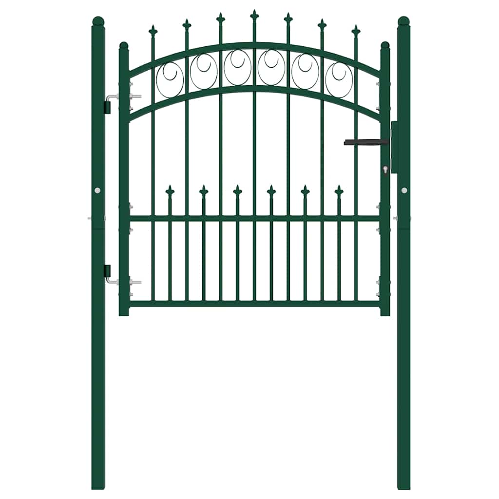 vidaXL Brama ogrodzeniowa EMMEN z kolcami stalowa 104x97 cm zielona