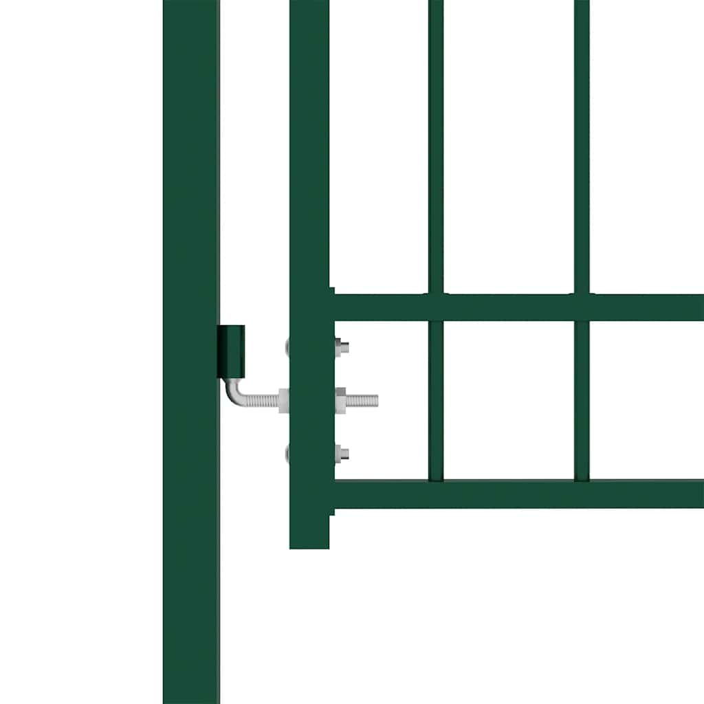 vidaXL Brama ogrodzeniowa EMMEN z kolcami stalowa 104x97 cm zielona