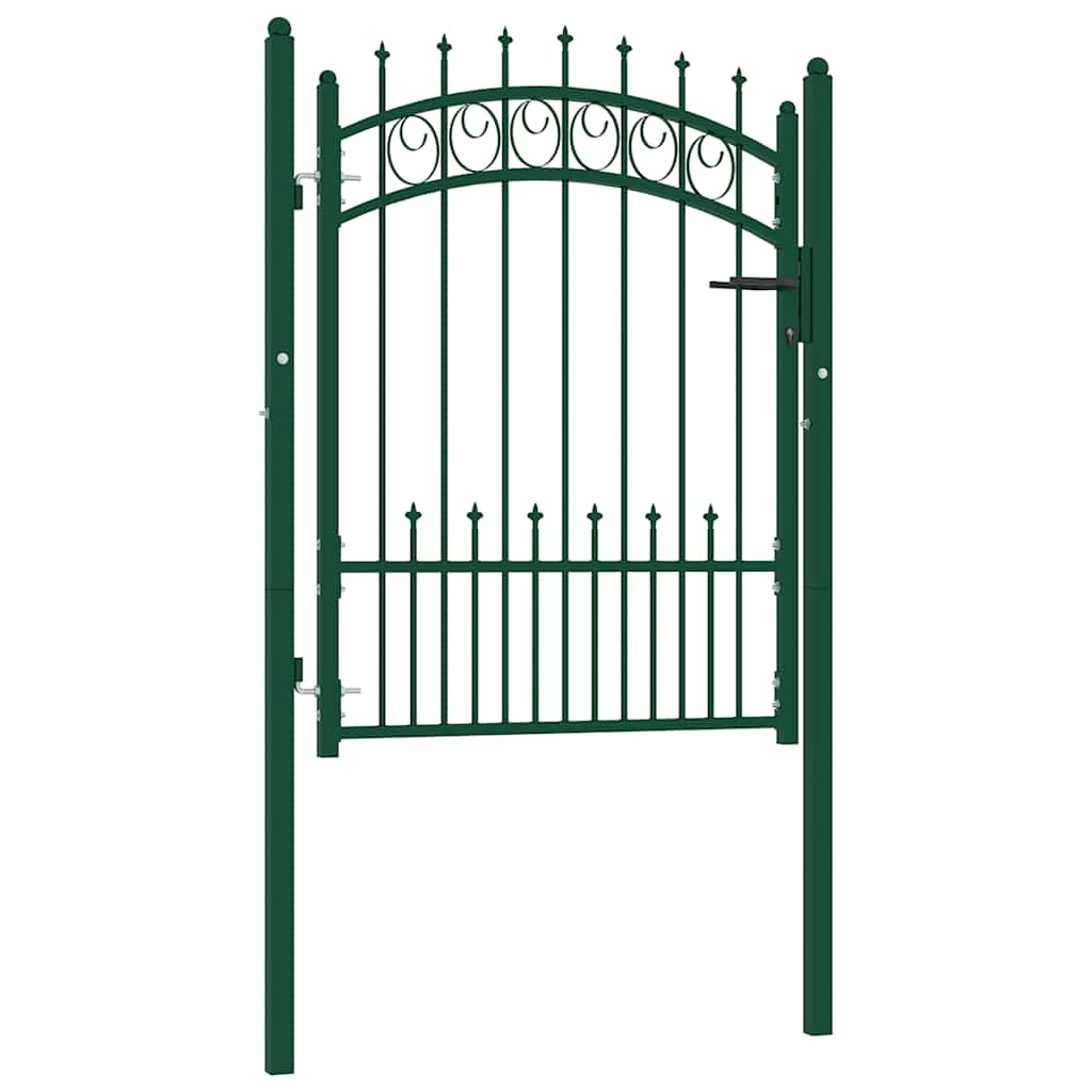 vidaXL Brama ogrodzeniowa EMMEN z kolcami stalowa 104x109,5 cm zielona