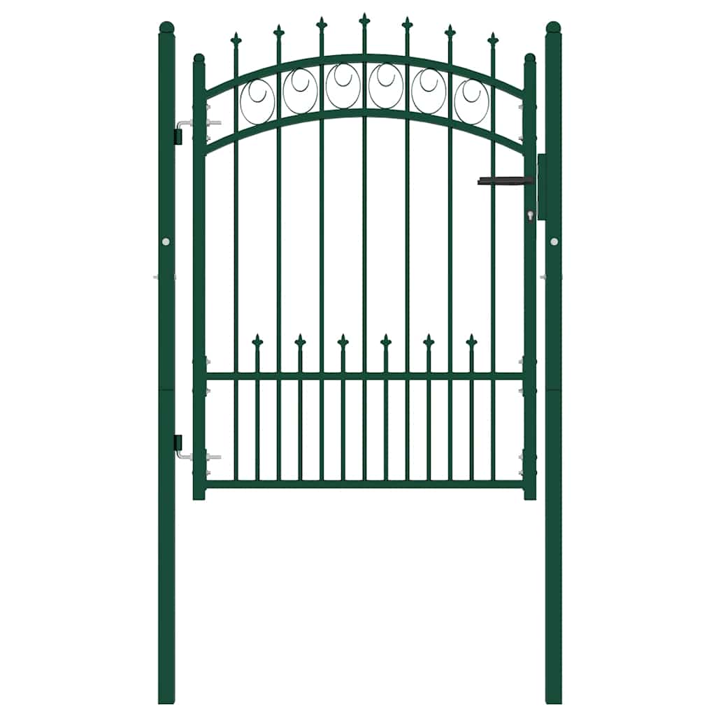 vidaXL Brama ogrodzeniowa EMMEN z kolcami stalowa 104x109,5 cm zielona