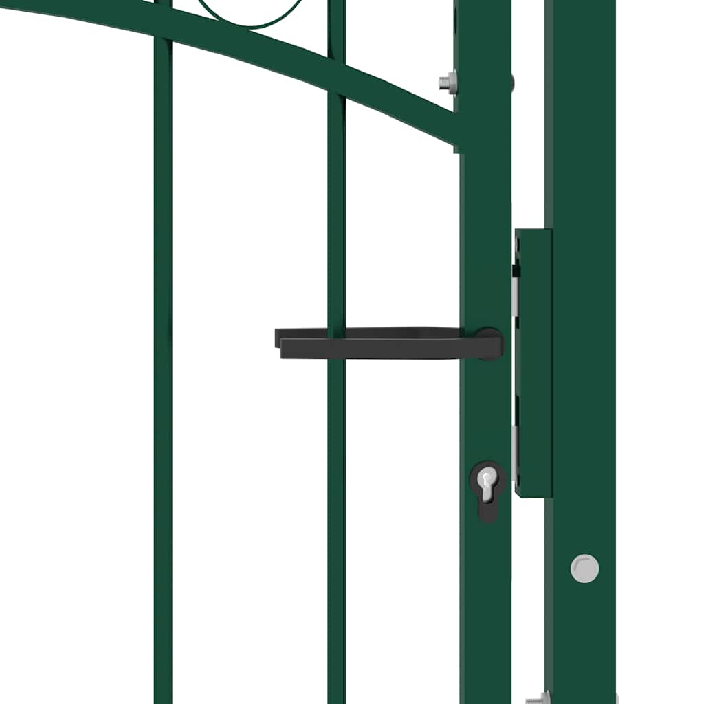 vidaXL Brama ogrodzeniowa EMMEN z kolcami stalowa 104x109,5 cm zielona