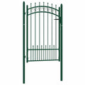 vidaXL Brama ogrodzeniowa EMMEN z kolcami stalowa 104x117 cm zielona