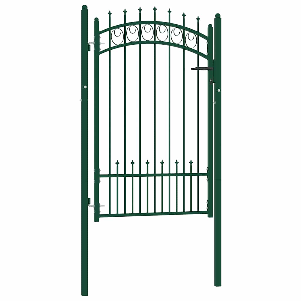 vidaXL Brama ogrodzeniowa EMMEN z kolcami stalowa 104x117 cm zielona