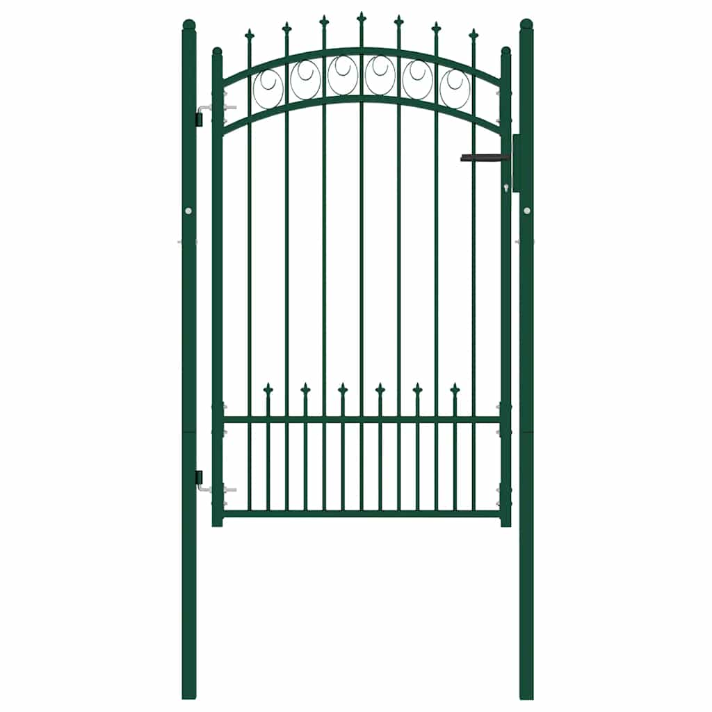 vidaXL Brama ogrodzeniowa EMMEN z kolcami stalowa 104x117 cm zielona