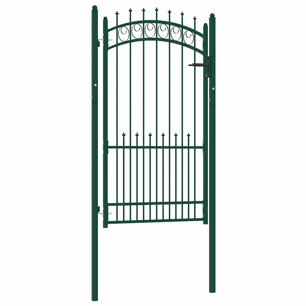 vidaXL Brama ogrodzeniowa EMMEN z kolcami stalowa 104x134,5 cm zielona