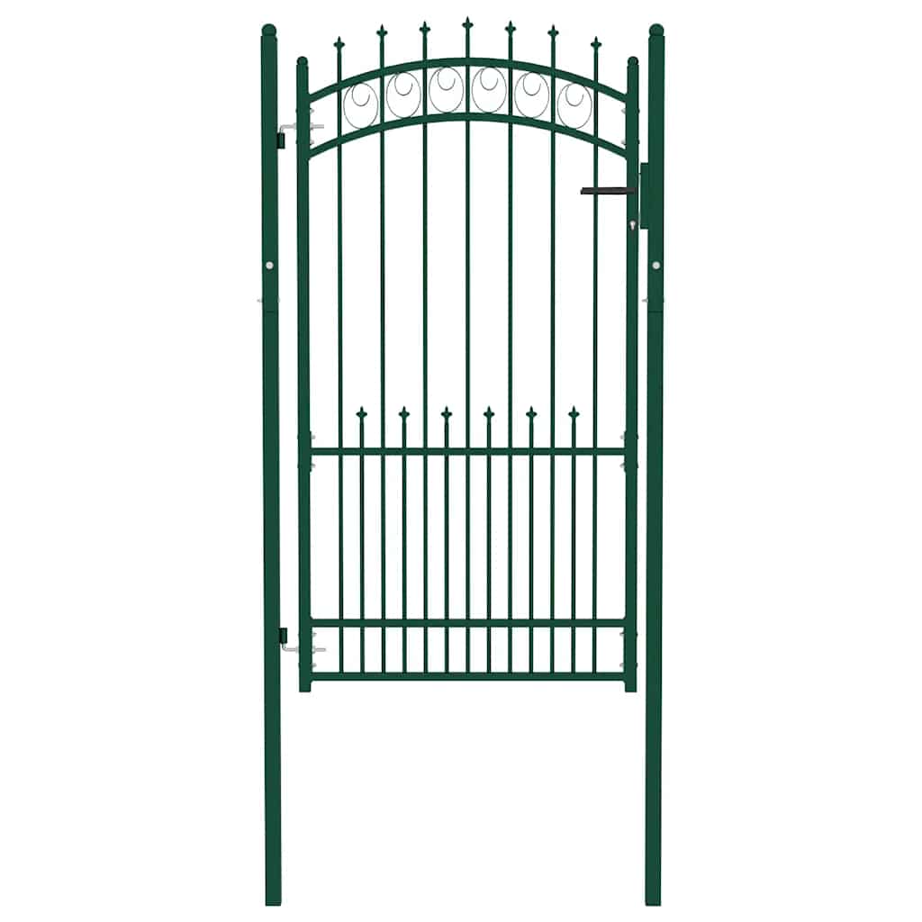 vidaXL Brama ogrodzeniowa EMMEN z kolcami stalowa 104x134,5 cm zielona