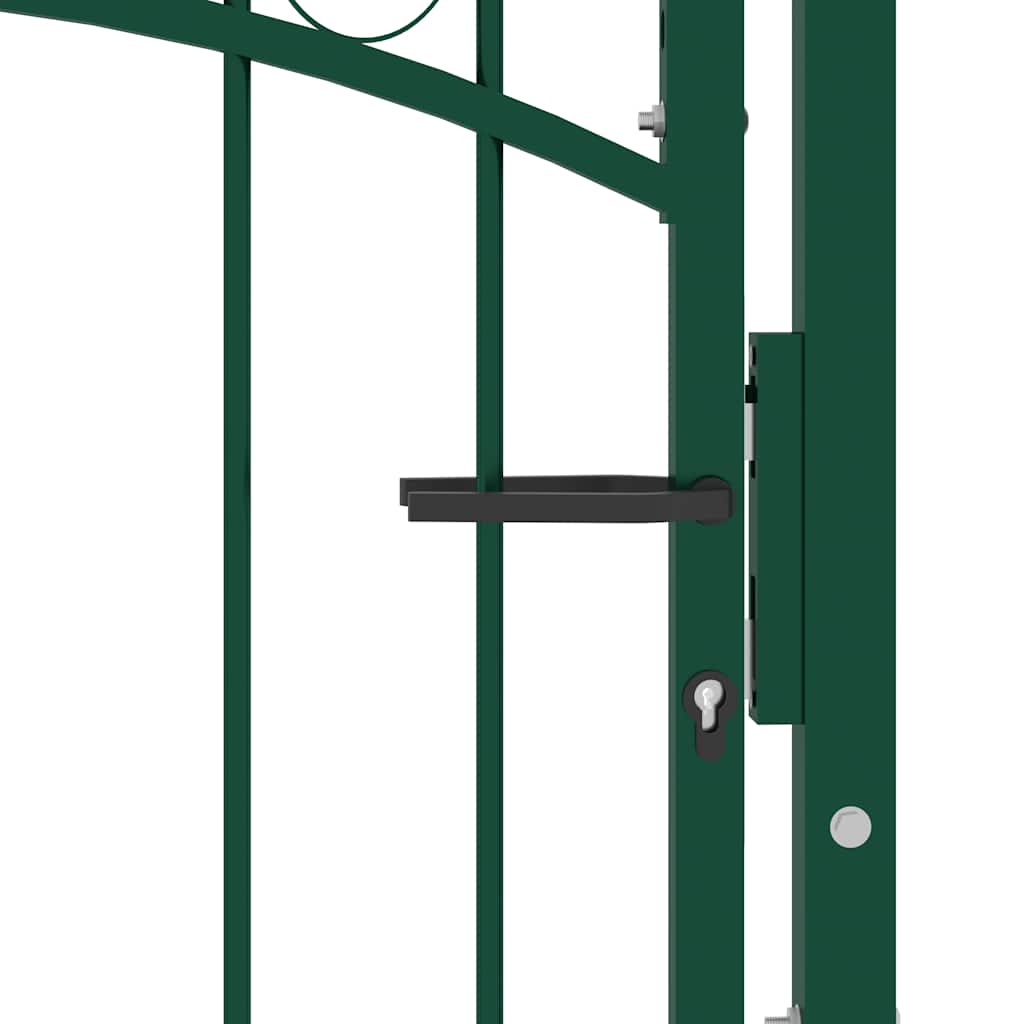vidaXL Brama ogrodzeniowa EMMEN z kolcami stalowa 104x134,5 cm zielona
