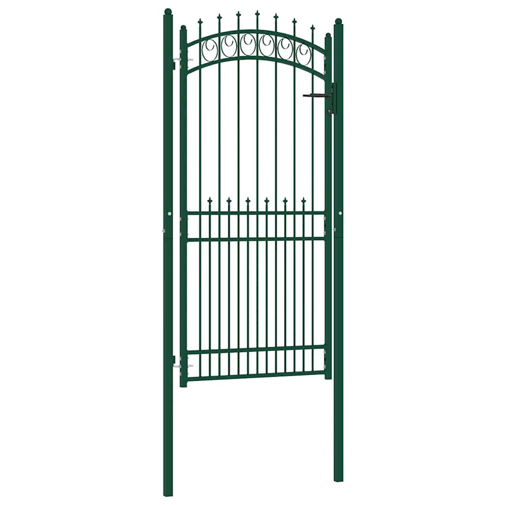 vidaXL Brama ogrodzeniowa EMMEN z kolcami stalowa 104x147 cm zielona