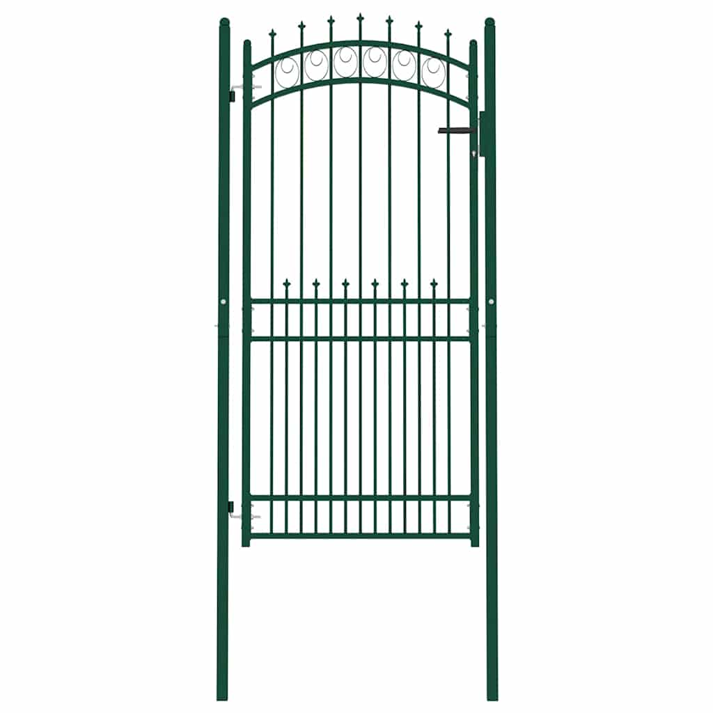vidaXL Brama ogrodzeniowa EMMEN z kolcami stalowa 104x147 cm zielona
