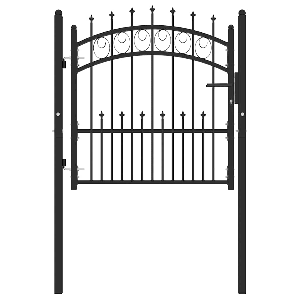 vidaXL Brama ogrodzeniowa EMMEN z kolcami stalowa 104x87 cm czarna
