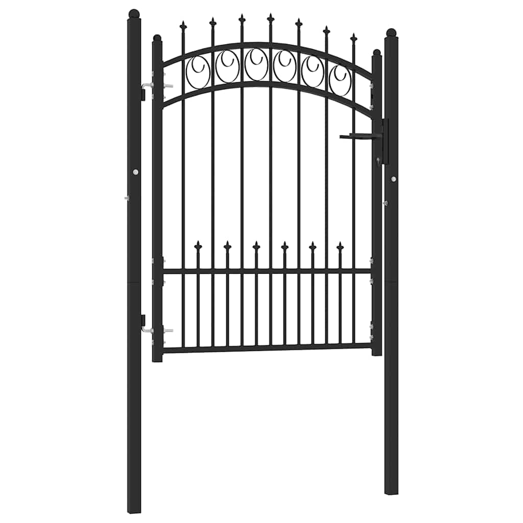 vidaXL Brama ogrodzeniowa EMMEN z kolcami stalowa 104x109,5 cm czarna