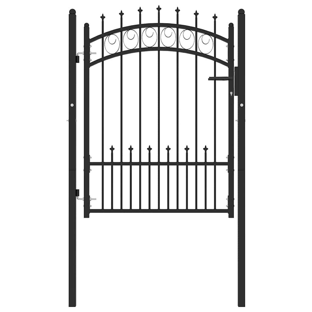 vidaXL Brama ogrodzeniowa EMMEN z kolcami stalowa 104x109,5 cm czarna