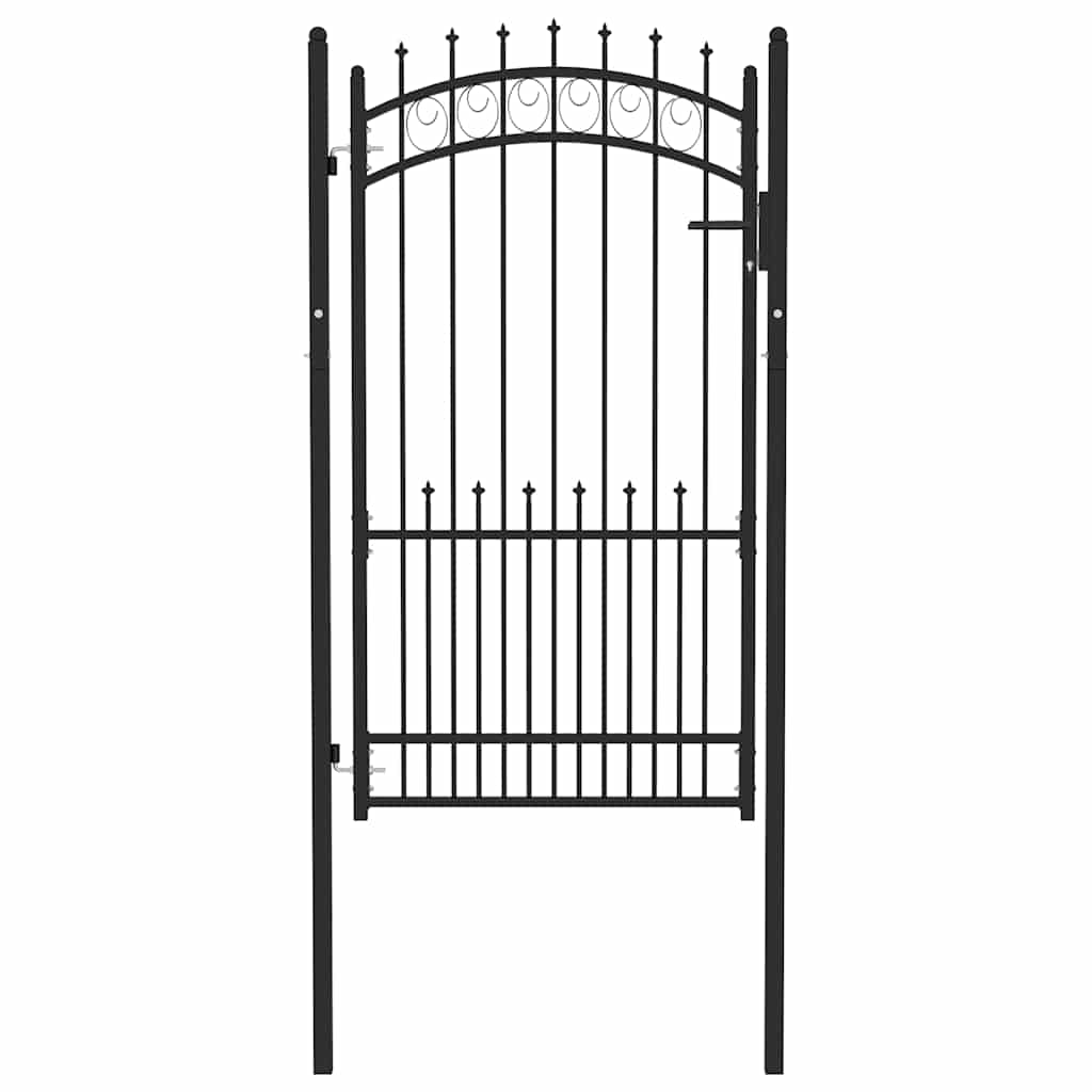 vidaXL Brama ogrodzeniowa EMMEN z kolcami stalowa 104x134,5 cm czarna