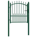 vidaXL Brama ogrodzeniowa EMMEN z kolcami stalowa 104x97 cm zielona