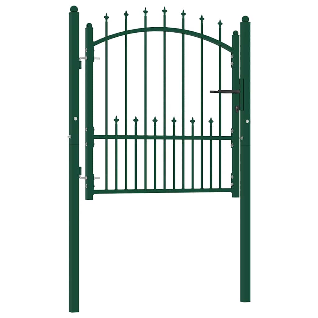 vidaXL Brama ogrodzeniowa EMMEN z kolcami stalowa 104x97 cm zielona
