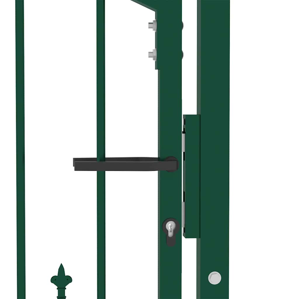 vidaXL Brama ogrodzeniowa EMMEN z kolcami stalowa 104x97 cm zielona