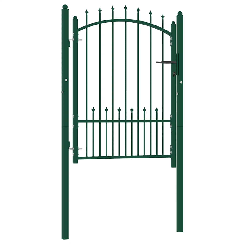 vidaXL Brama ogrodzeniowa EMMEN z kolcami stalowa 104x109,5 cm zielona
