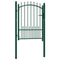 vidaXL Brama ogrodzeniowa EMMEN z kolcami stalowa 104x109,5 cm zielona
