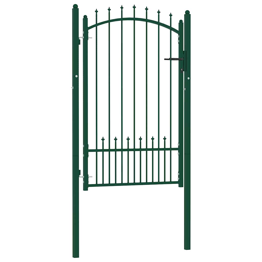 vidaXL Brama ogrodzeniowa EMMEN z kolcami stalowa 104x117 cm zielona