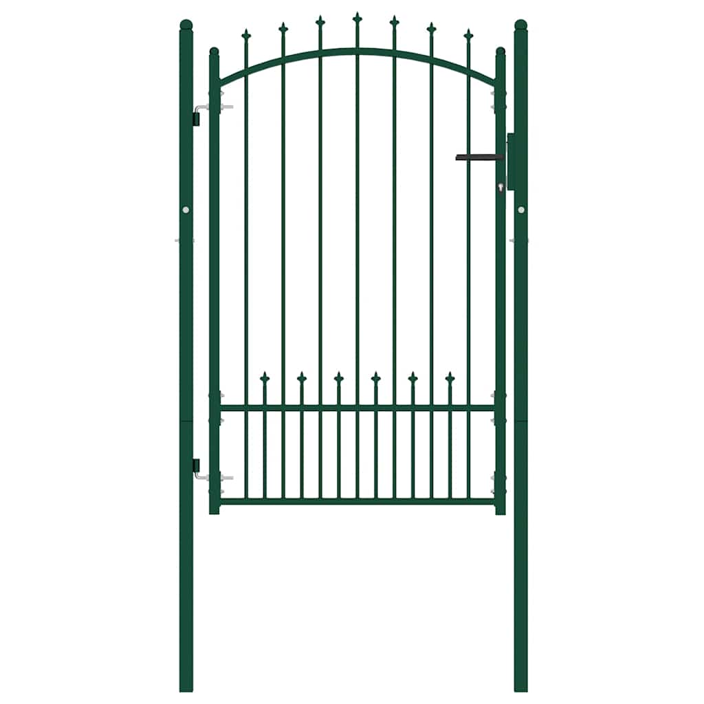 vidaXL Brama ogrodzeniowa EMMEN z kolcami stalowa 104x117 cm zielona