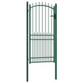 vidaXL Brama ogrodzeniowa EMMEN z kolcami stalowa 104x147 cm zielona
