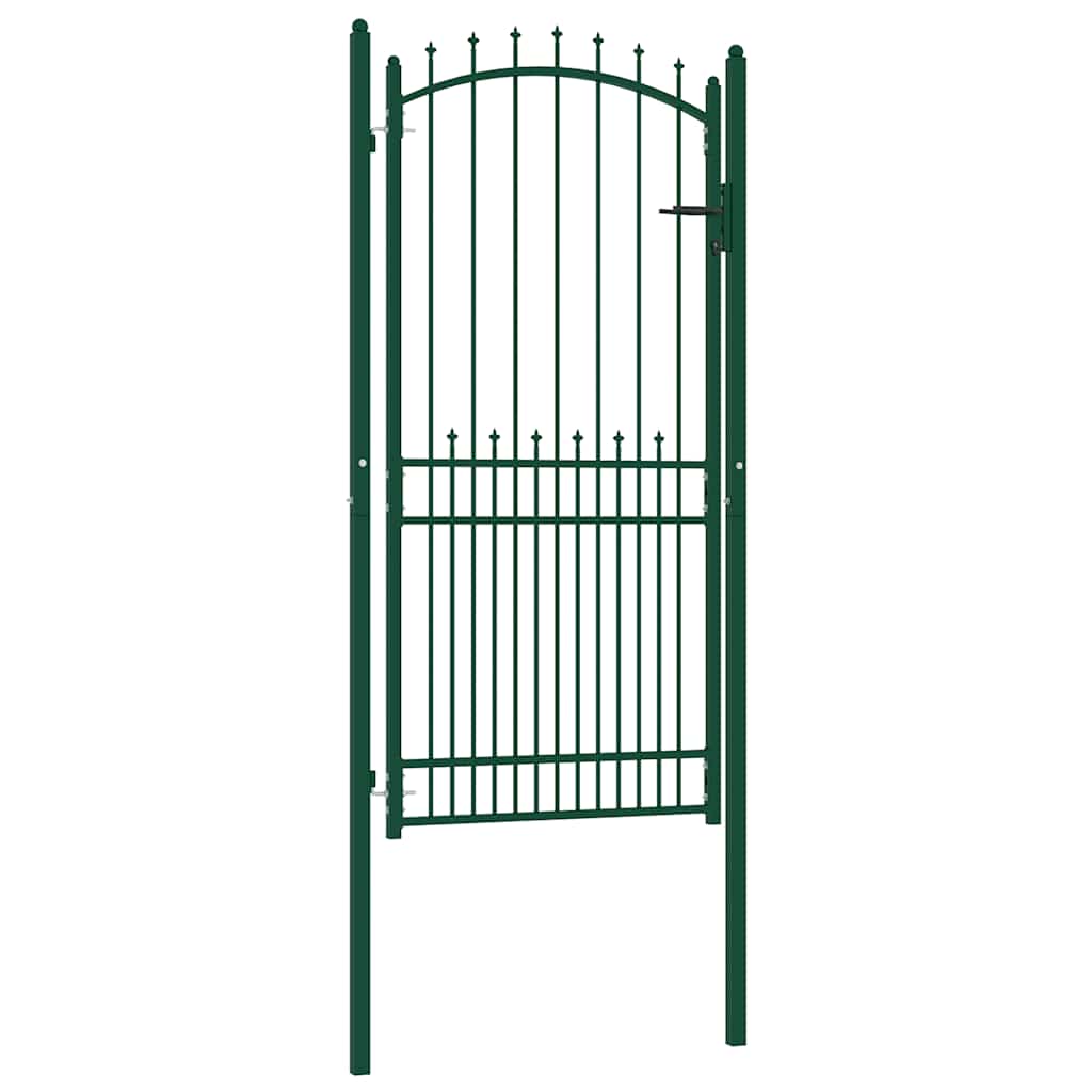 vidaXL Brama ogrodzeniowa EMMEN z kolcami stalowa 104x147 cm zielona