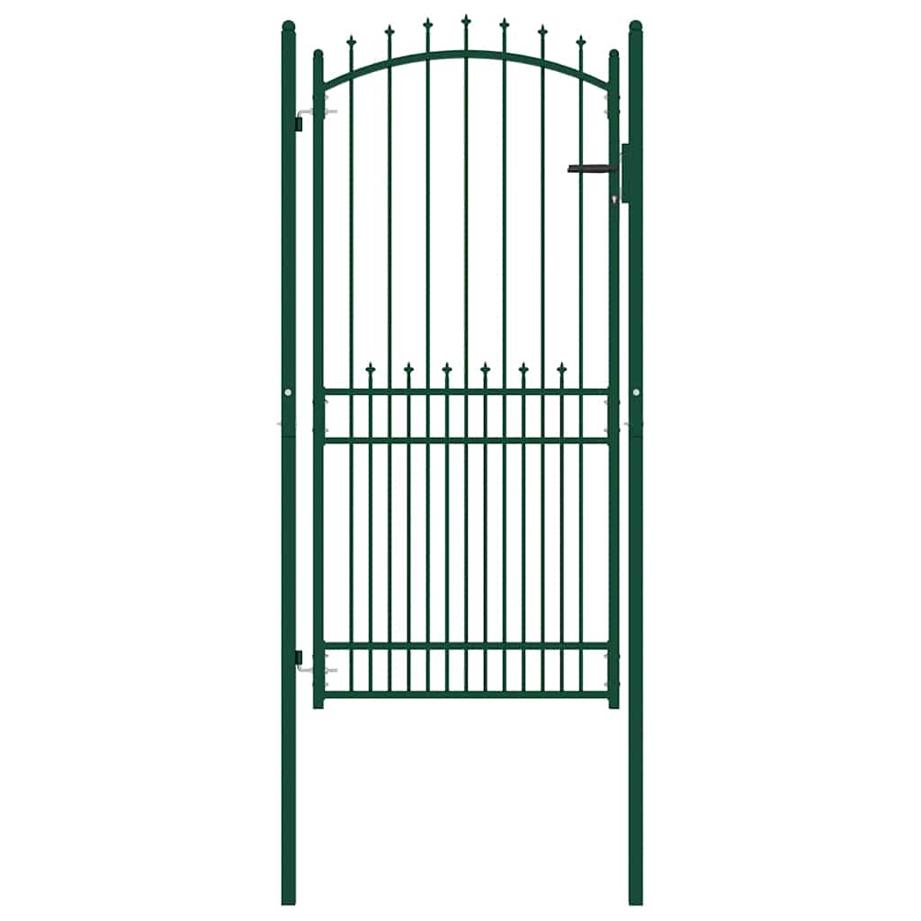 vidaXL Brama ogrodzeniowa EMMEN z kolcami stalowa 104x147 cm zielona