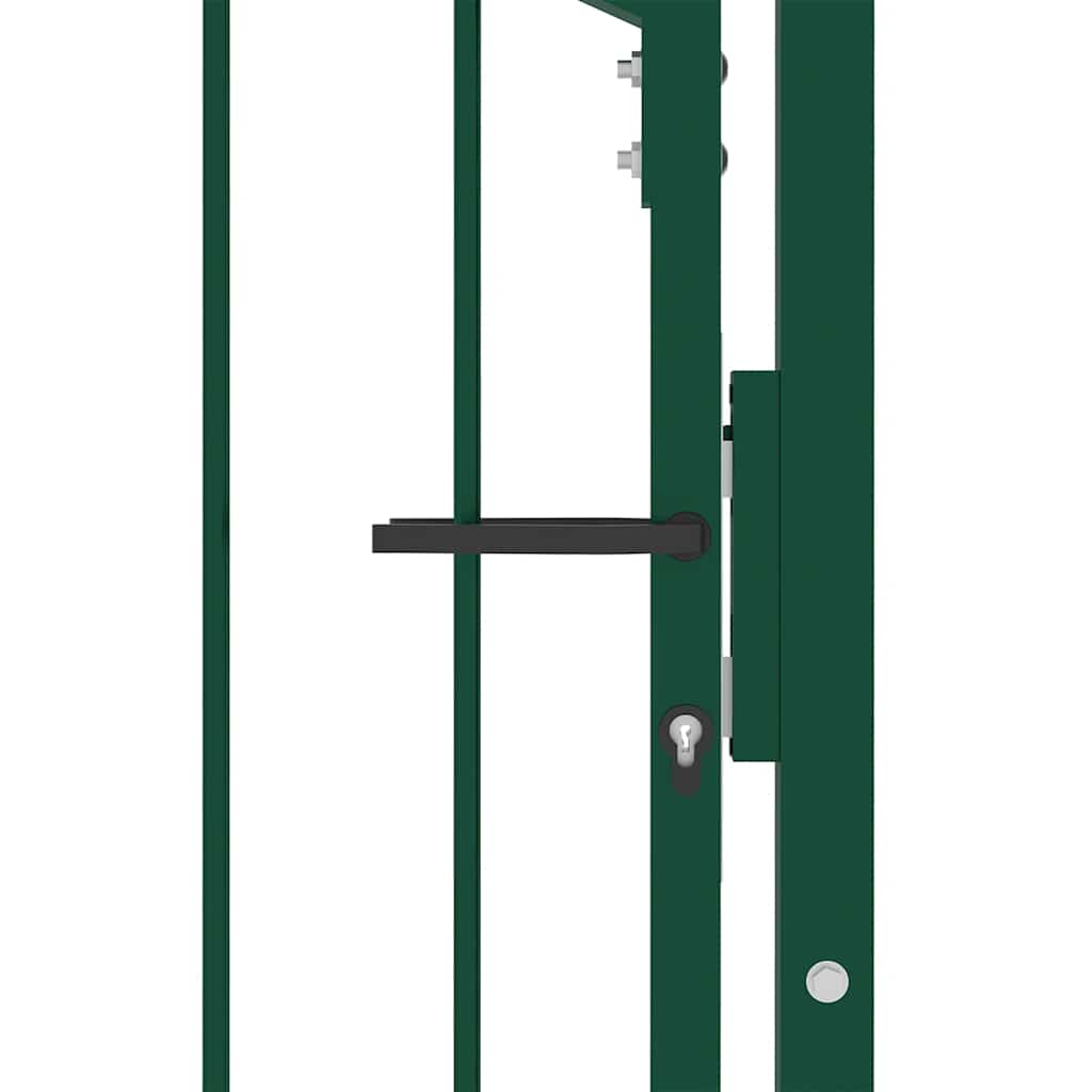 vidaXL Brama ogrodzeniowa EMMEN z kolcami stalowa 104x147 cm zielona