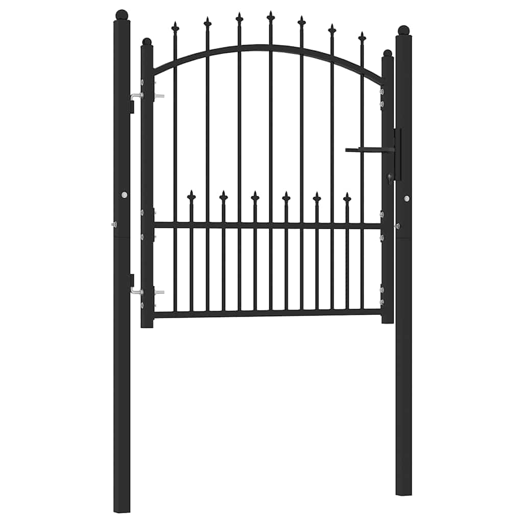 vidaXL Brama ogrodzeniowa EMMEN z kolcami stalowa 104x97 cm czarna